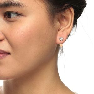 Fossil Women's Rose Gold Heart Stud Earrings - JF02282791